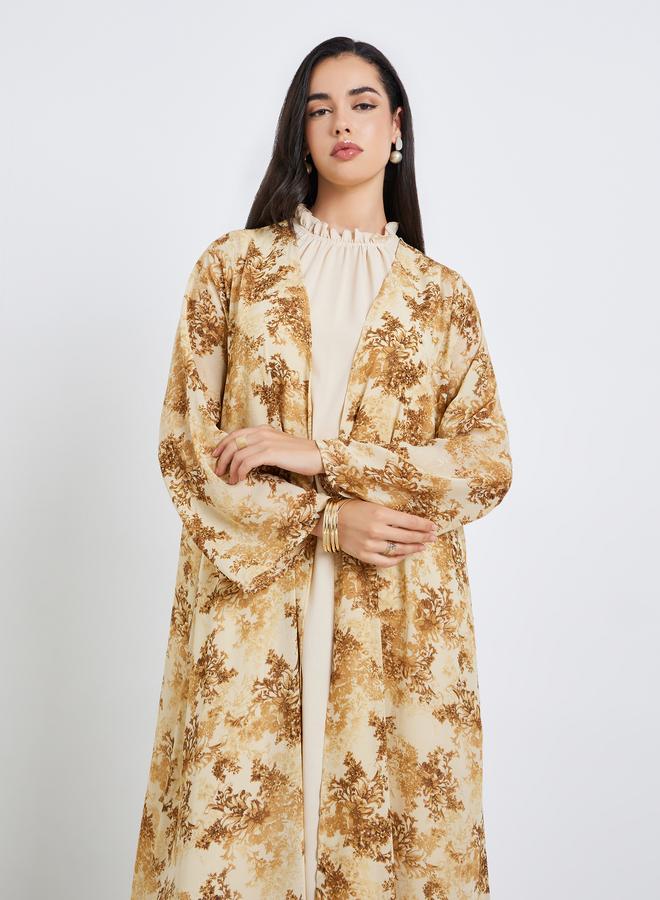 Amirah Women Chiffon Printed Abaya and Dress Modest Set - Image 1